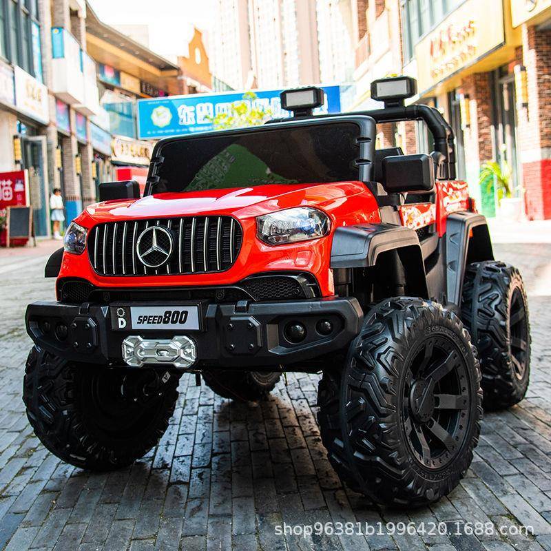 大号奔驰儿童电动四轮越野汽车四驱遥控前后摇摆四轮避震炫酷大灯