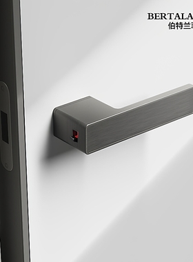 锌合金意式极简生态门锁磁吸静音室内卧室木门把手家用锁具静音锁