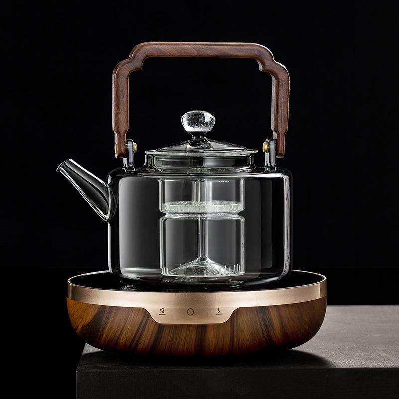 高硼硅玻璃煮茶壶电陶炉蒸煮一体茶器家用茶具套装厚大容量烧水壶
