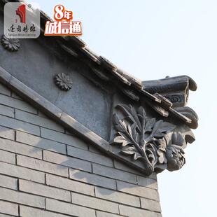 唐语砖雕中式古建房檐仿古山墙装饰博凤板富贵牡丹博风头文化砖