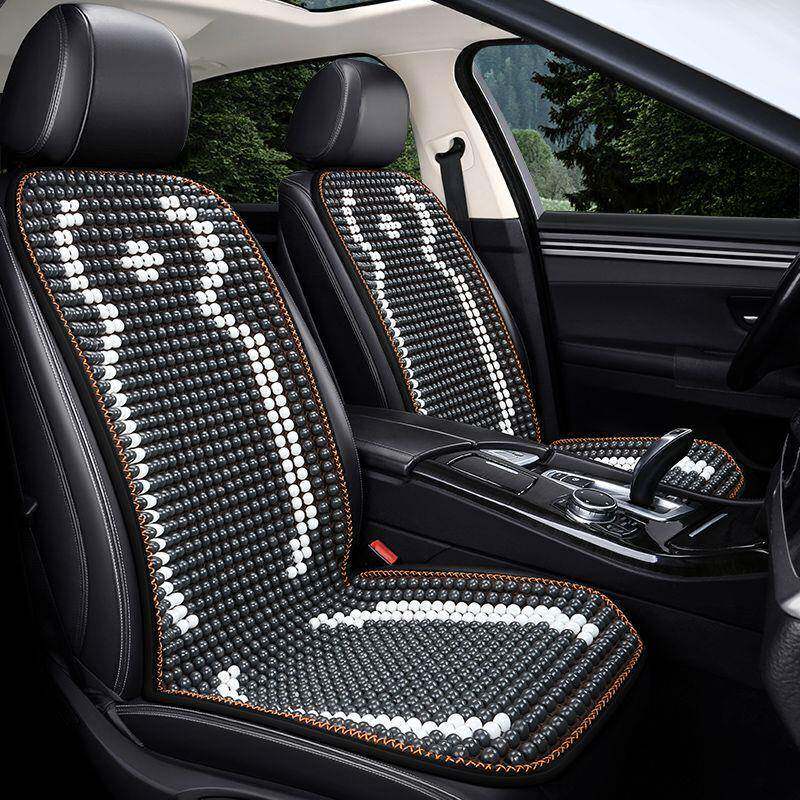 汽车坐垫夏季木珠透气凉垫一体式单座三件套四季通用免绑车内座垫