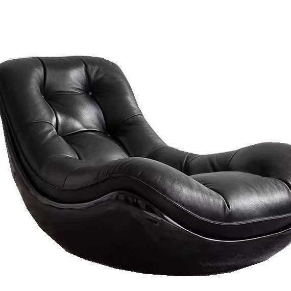 懒人沙发躺椅新款设计师客厅极简客厅玻璃钢皮制舒适午休羽绒沙发