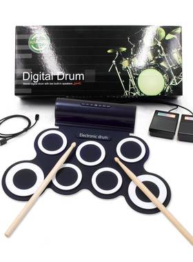 手卷电子鼓便携式架子鼓练习鼓成人爵士鼓DTX电鼓游戏带喇叭