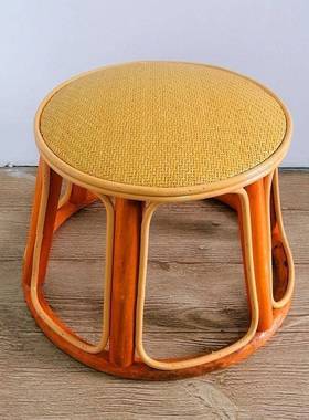 云南傣族藤编凳子版纳竹编园凳德宏喝茶舞蹈家用矮凳创意花架板凳