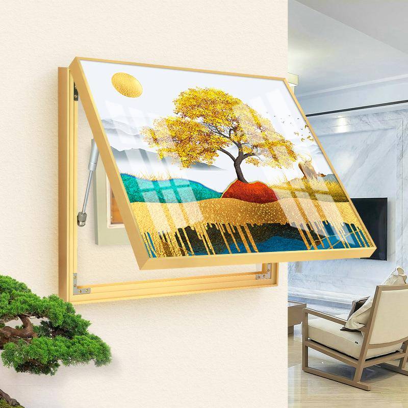 浩隆晶瓷镶钻电表箱装饰画配电箱左右推拉掀盖电闸箱挂画免打孔