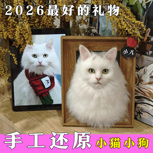 李娜羊毛毡仿真宠物定制纪念玩偶戳戳乐diy猫咪狗狗成品相框礼物