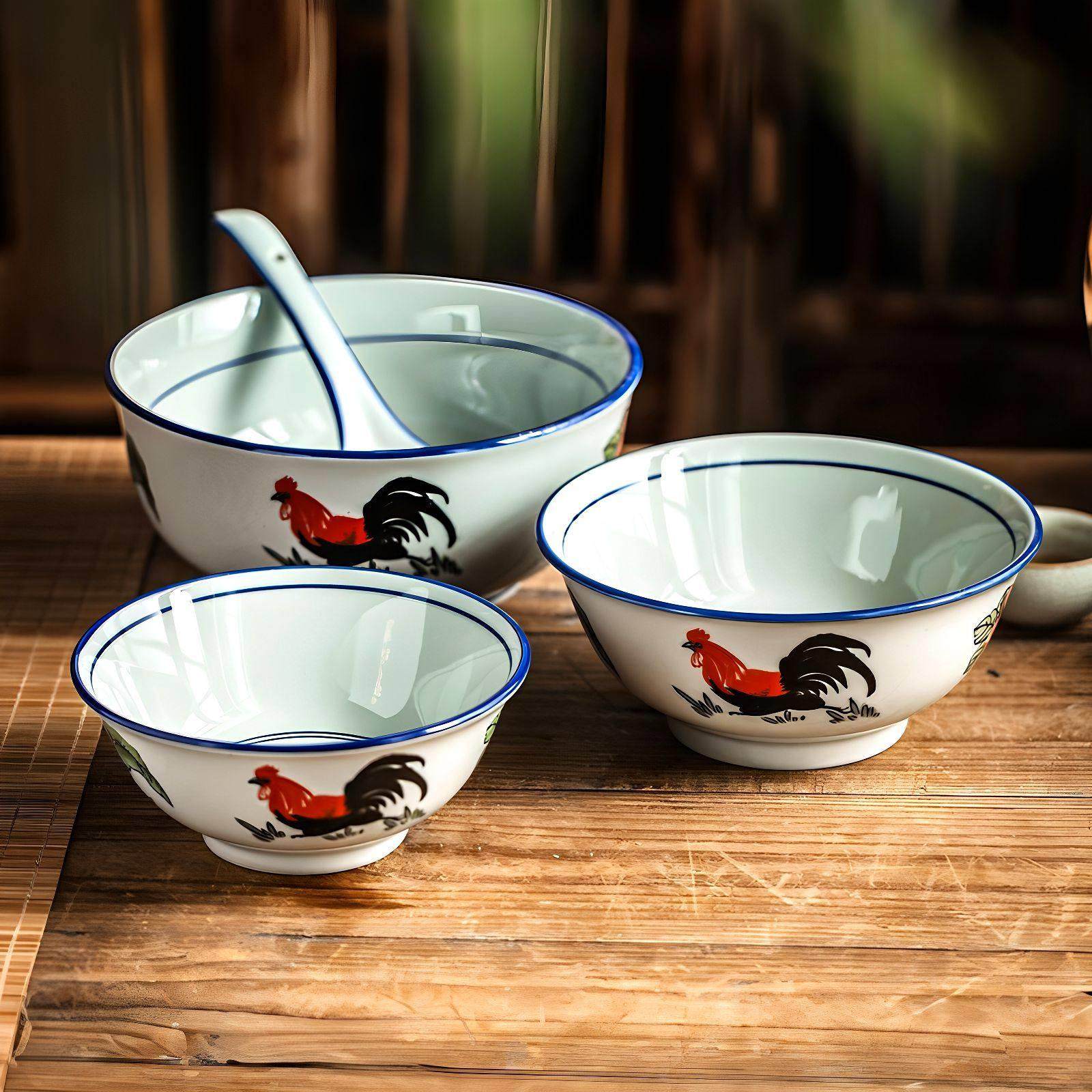 鸡公碗陶瓷汤碗家用漂亮汤面 面碗装泡面 面条碗覆古餐具大碗碗公,厨房/烹饪用具,配菜/备菜盘,淘宝优惠券,粉丝福利购,淘宝优惠卷