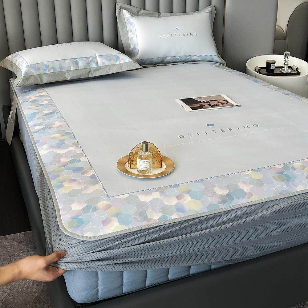 A类数码冰丝凉席三件套轻奢简约风1.35床笠空调软席可机洗床席子,床上用品,冰丝席,淘宝优惠券,粉丝福利购,淘宝优惠卷