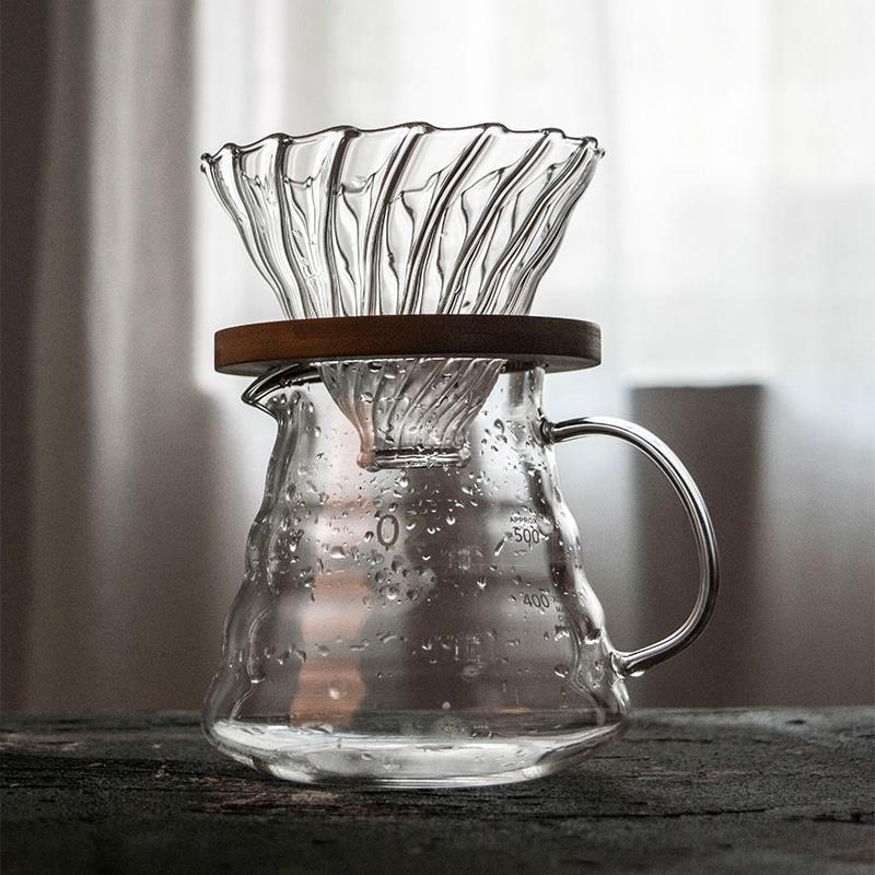 滴漏手冲咖啡壶套装过滤器咖啡滤杯v60咖啡分享壶玻璃家用云朵壶