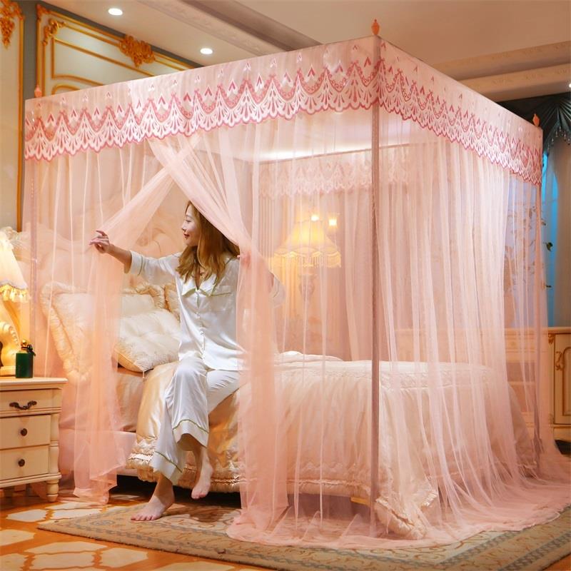 梦2023新款家用蚊帐帐纱三门单人双人1.5m1.8m卧室防止加粗落地