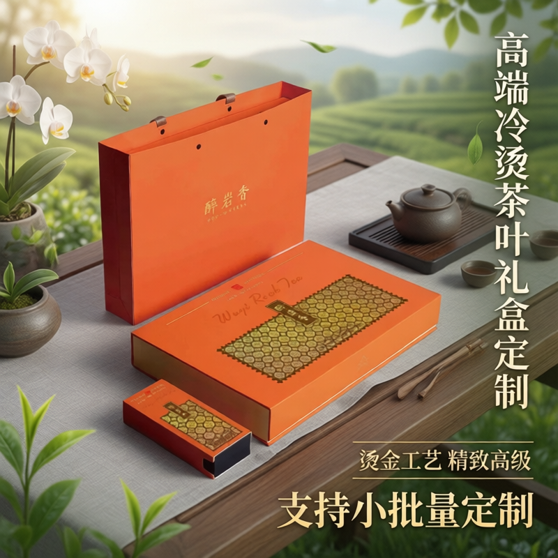 高端茶叶礼盒定制烫金工艺精致包装支持小批量定制