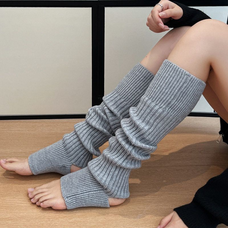 秋冬加厚踩脚堆堆袜套仿羊绒瑜伽护腿套纯色女保暖脚套小红书爆款