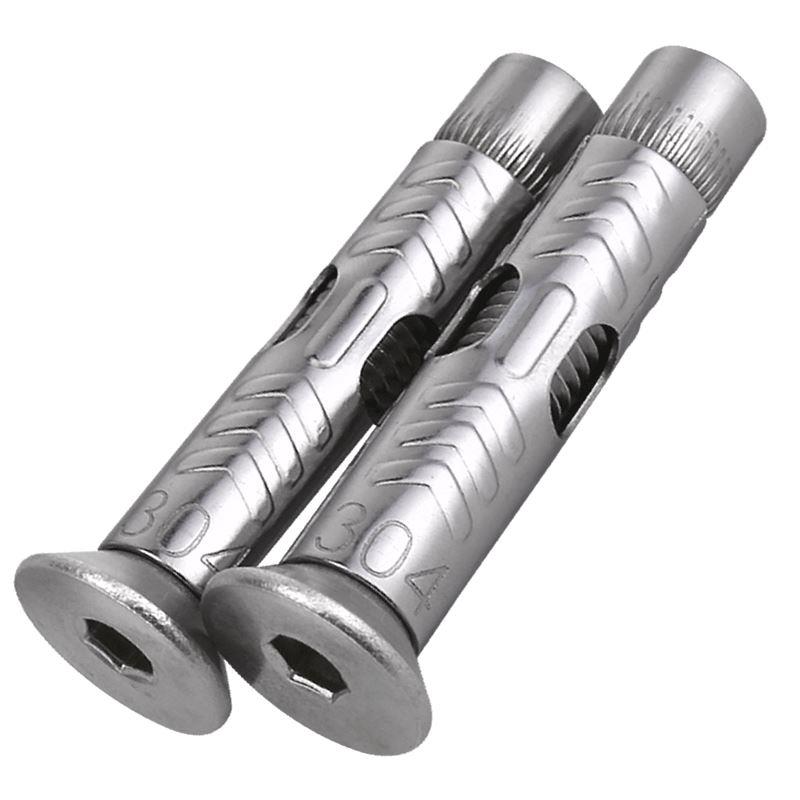 304不锈钢膨胀螺丝沉头内六角拉爆螺丝螺栓加长内置式平头管M6M8