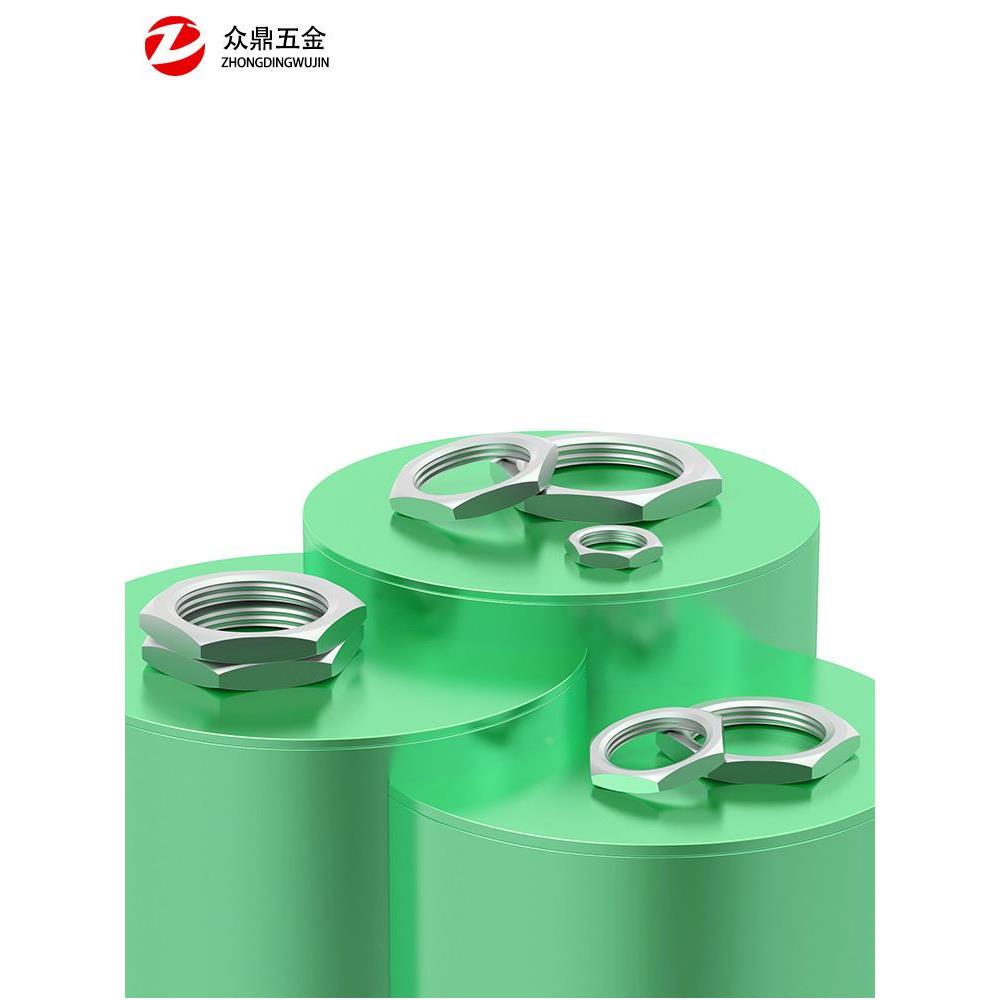 304不锈钢六角薄螺母细牙薄螺帽扁螺丝母M3M4M5M6M8M10M12-M20