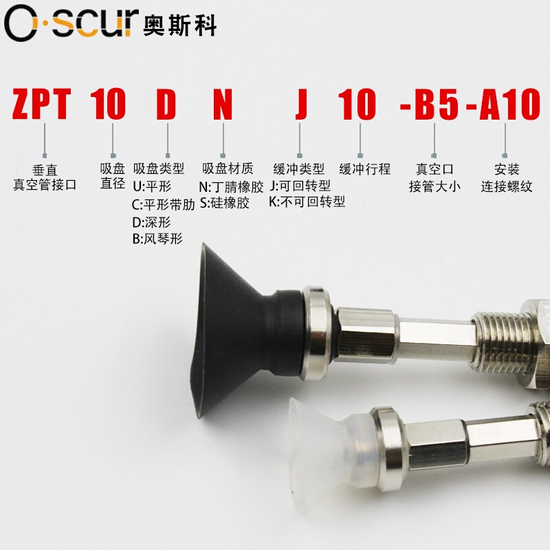 。缓冲吸盘ZPT10/16/25/40DNJ/DSK10/20/30/40/50-B5/04/06-A10 A