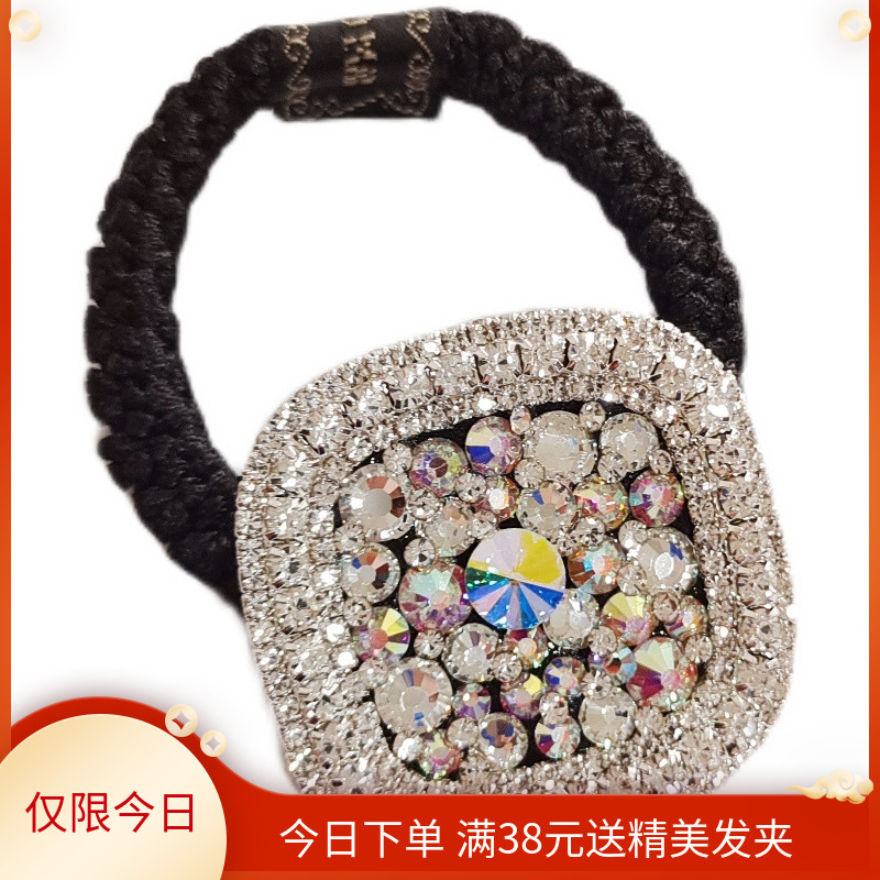 精致韩国闪亮水晶水钻q粗发圈发绳镶钻甜美头绳高弹力皮筋头饰发