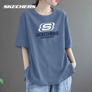 速干衣针织运动上衣打底衫 斯凯奇休闲短袖 新款 夏季 t恤男女同款