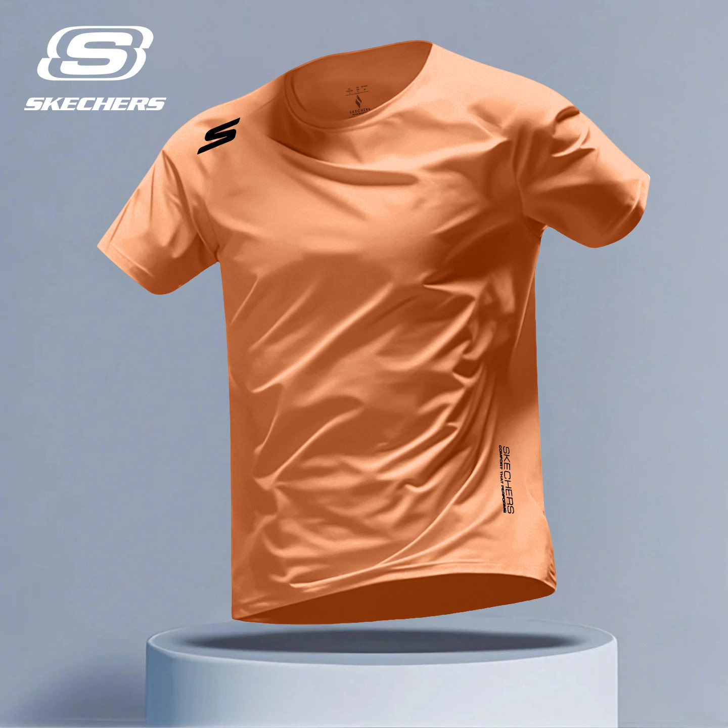 斯凯奇速干短袖男士夏季薄款冰丝凉感T恤休闲透气运动上衣男半袖