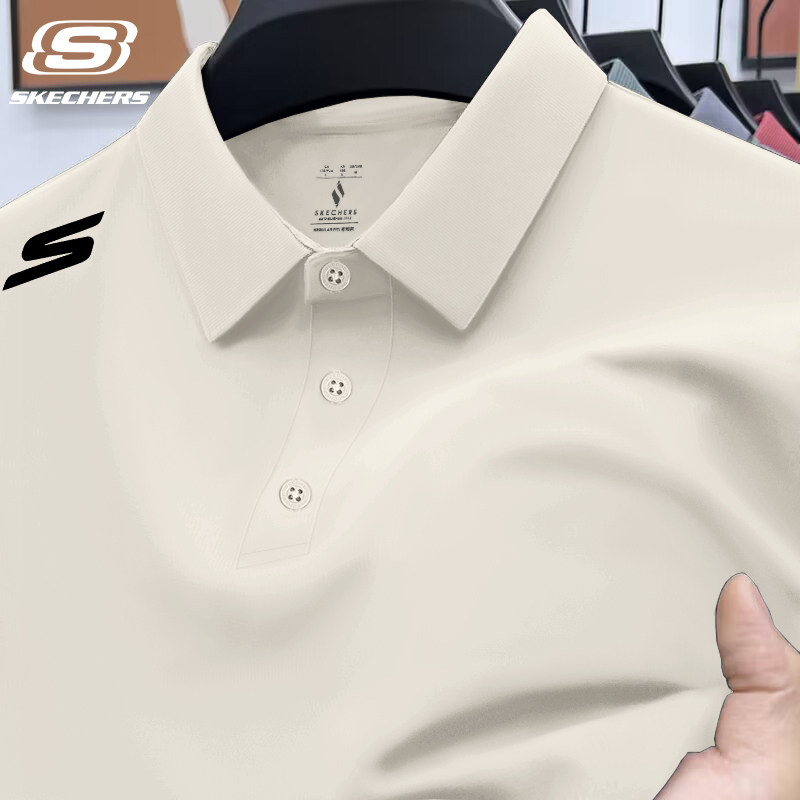 斯凯奇运动Polo衫男士速干凉感翻领T恤2026夏季新款透气冰丝短袖