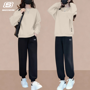 斯凯奇卫衣卫裤两件套女款休闲运动服新款松弛设计感穿搭一整套潮