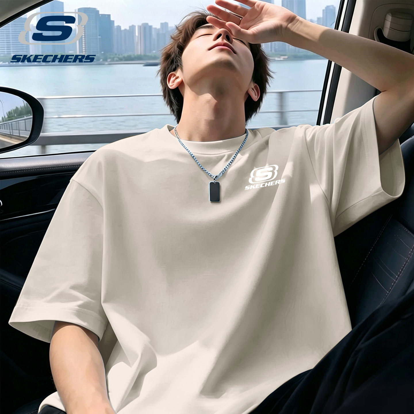 斯凯奇短袖男款纯棉t恤休闲上衣