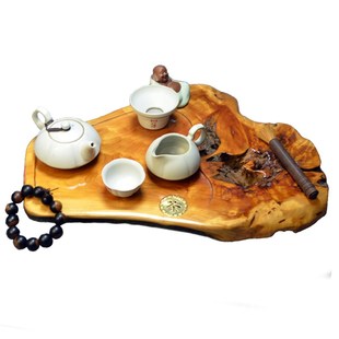 原木整块小茶盘家用实木树根排水茶海根雕简约茶盘木茶台茶几木质