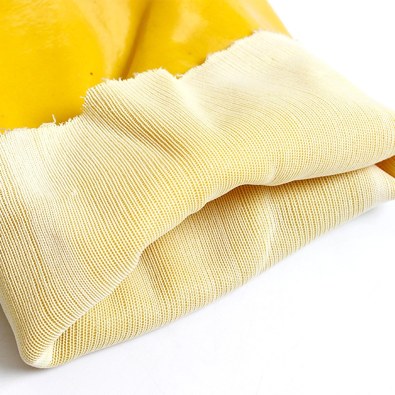 棉毛浸塑手套千禧龙加长款45CM工业耐油耐酸碱手套劳保防水