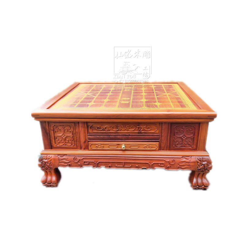 红木酸枝缅甸花梨三用棋桌围棋象棋多功能茶桌家用实木小茶台茶几