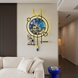 创意时尚挂表客厅家用挂钟2024新款钟表挂墙时钟现代简约轻奢装饰