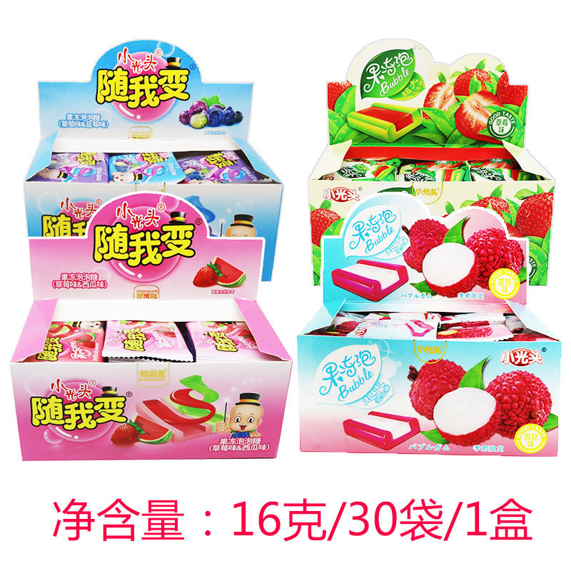 小光头随我变果冻泡西瓜果冻夹心泡泡糖草莓荔枝葡萄白桃蓝莓味