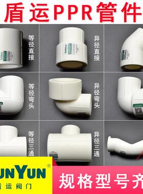 盾运PPR管件直接弯头三通异径等径热水器自来水4分6分20PPR25管32