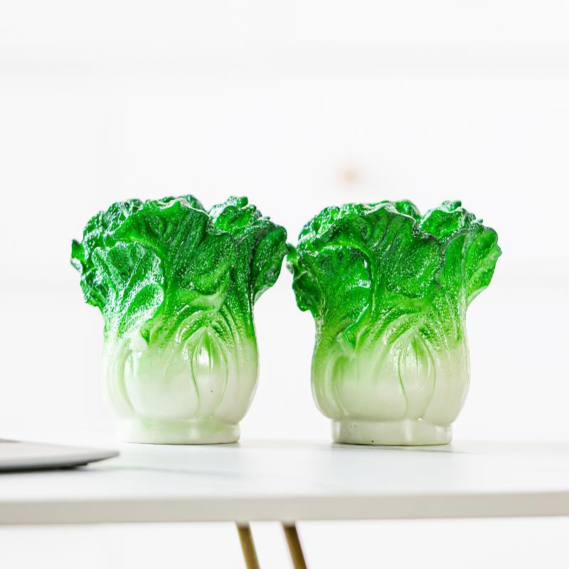 招财白菜笔筒办公桌摆件家居办公室工艺品创意装饰品实用小礼品