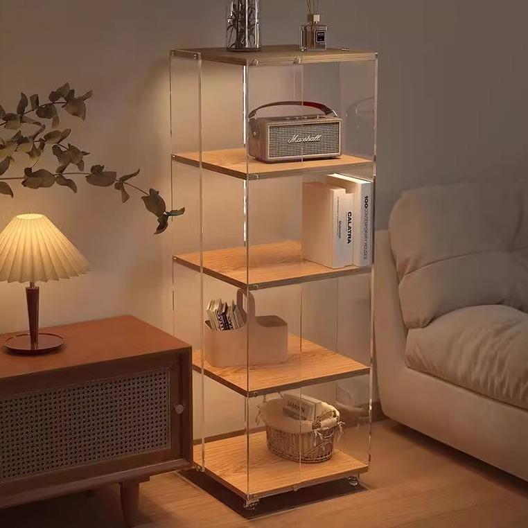 亚克力书架置物架落地多层收纳架客厅家用展示柜子储物柜陈列柜