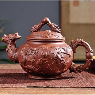 大号容量宜兴手工朱泥紫砂茶壶家用泡茶器功夫茶具茶杯九龙壶套装