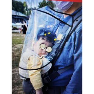 婴儿出行防护面罩防飞沫防风防尘新生儿童隔离遮脸宝宝外出脸罩