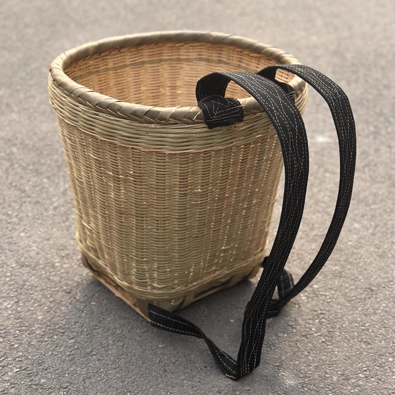 【农用商用全竹背篓】竹编背篓背篼买菜竹筐收纳舞蹈道具纯手工