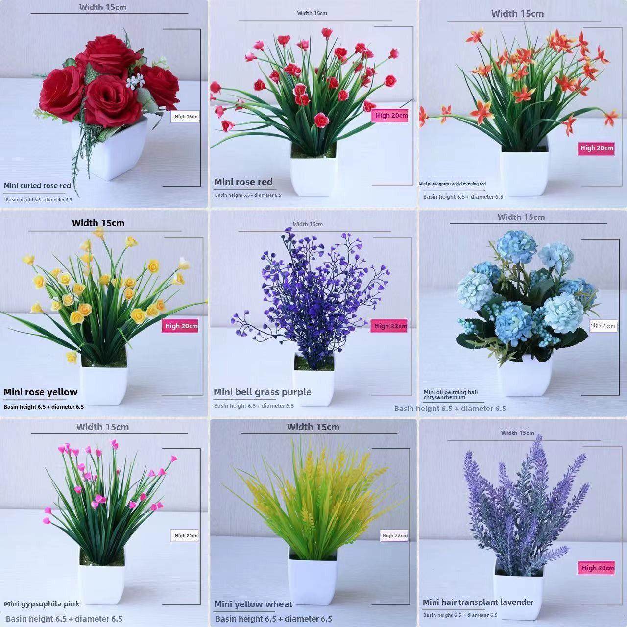 小盆栽彷真假花摆件客厅家居茶几摆设塑料花手捧花假植物套装饰品,家居饰品,仿真花/假花,淘宝优惠券,粉丝福利购,淘宝优惠卷