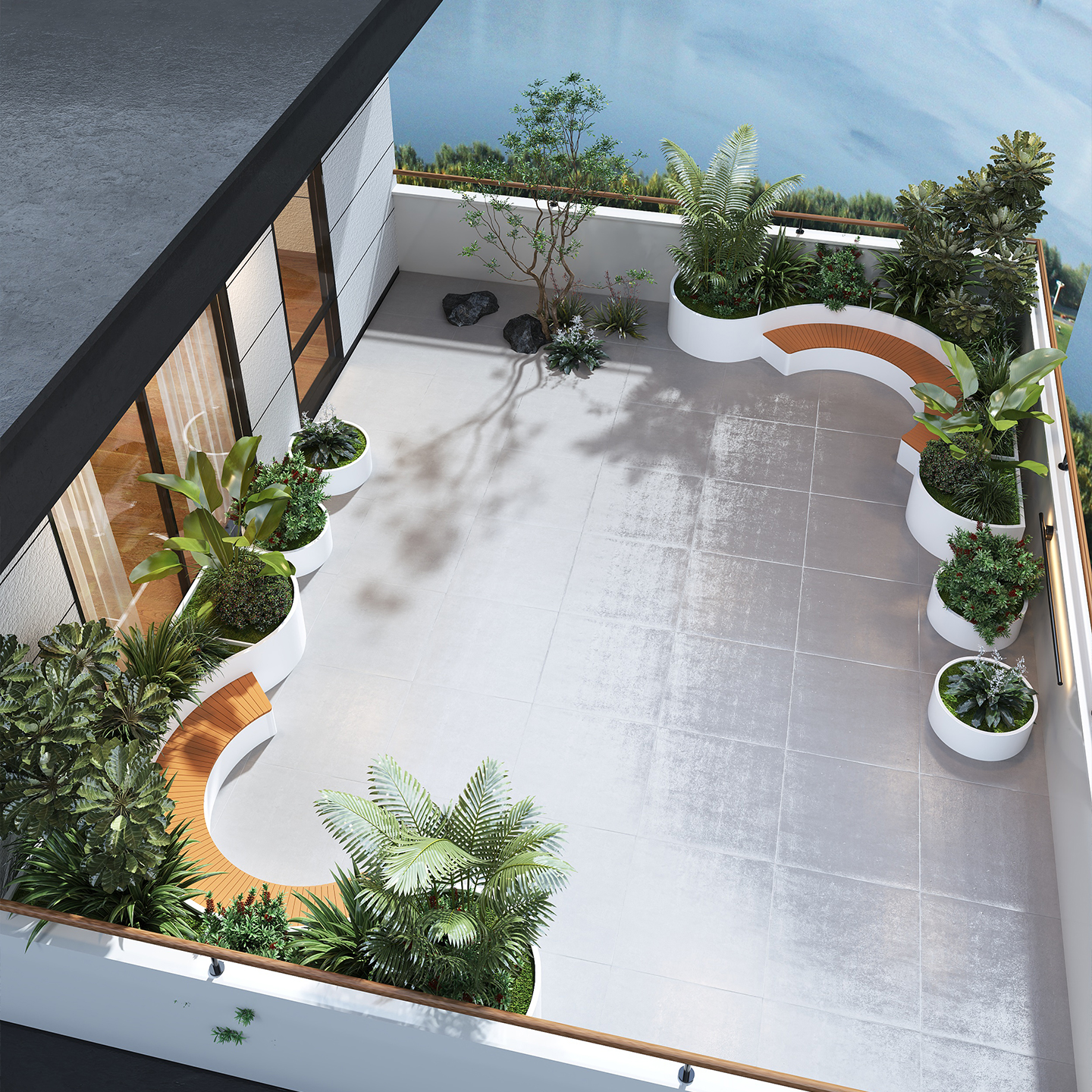 户外庭院休闲观景凳露台花园