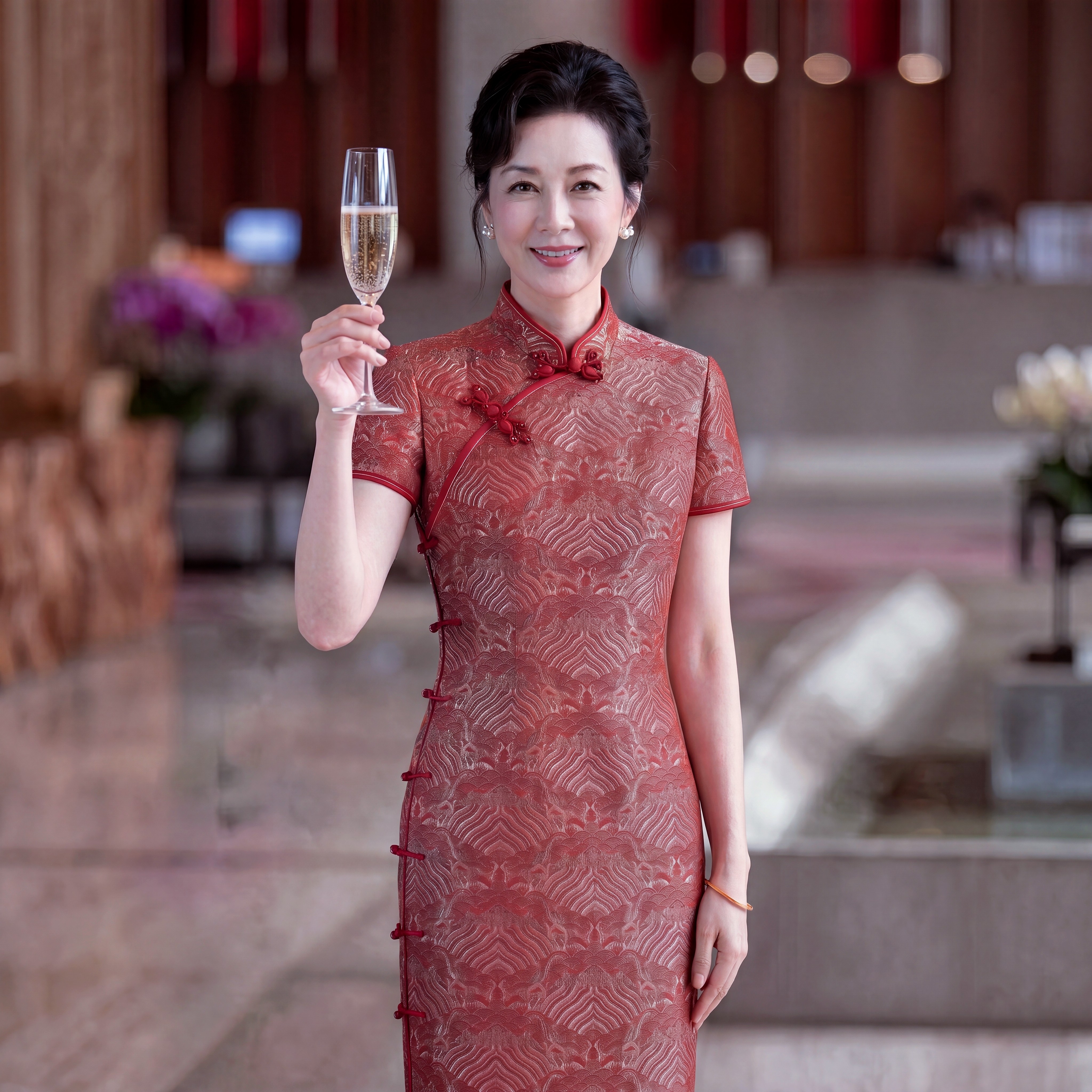 如翡新中式婚宴妈妈敬酒旗袍