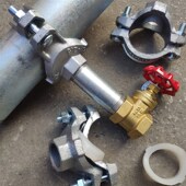 热销衬塑钢管给水丝接机械三通卡箍2寸变1寸饮用水管分水抱箍三通