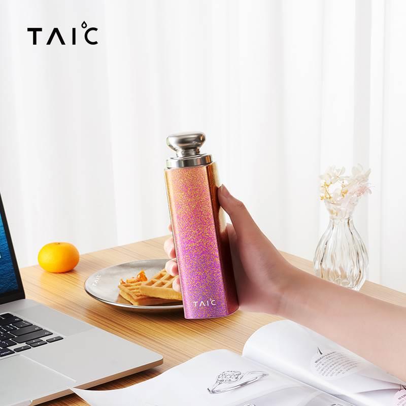 TAIC太可纯钛保温杯女士便携小巧定制情侣双层真空水杯女神口红杯