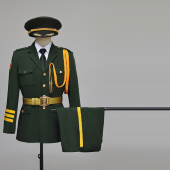 礼服绿色金黄色学生礼宾服套装 国旗班仪仗队服装 升旗仪式