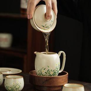 汝窑陶瓷功夫茶杯公道杯高端大容量分茶器茶具配件家用单个茶海