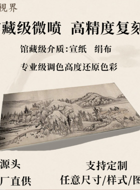 清柳堉山水图纸本国画真迹高清微