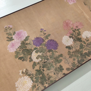 恽寿平百花图卷复古书画花鸟写真国画真迹微喷仿古装裱手卷装饰画