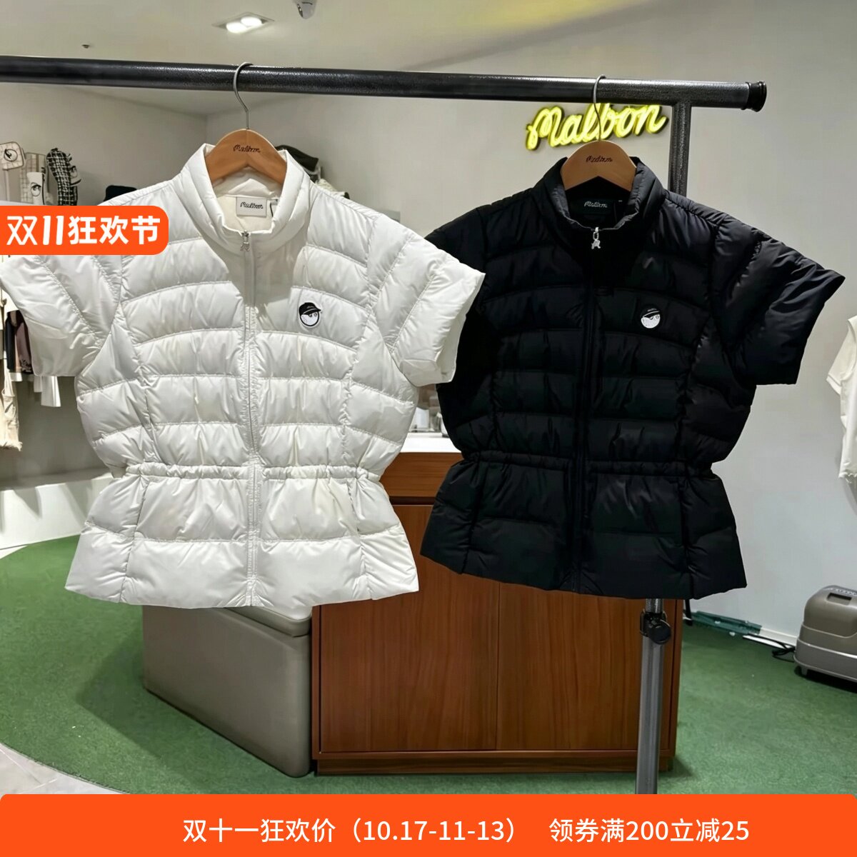 韩国MALBON高尔夫球服女短袖棉服