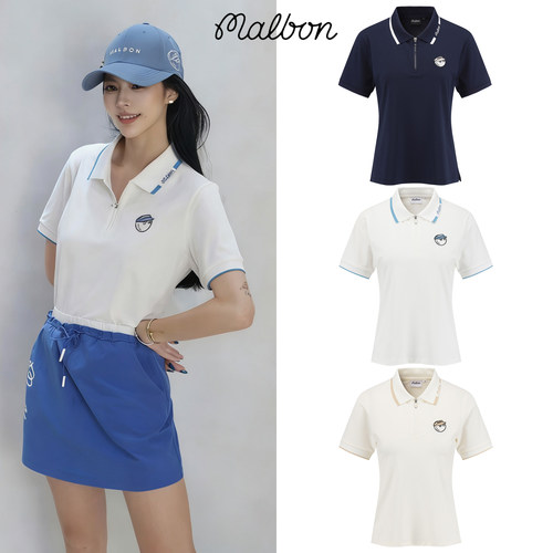 MALBON韩国高尔夫女装短袖POLO衫