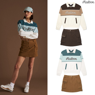 运动休闲保暖长袖 套装 卫衣防走光短裙 MALBON高尔夫女装 韩国秋冬季