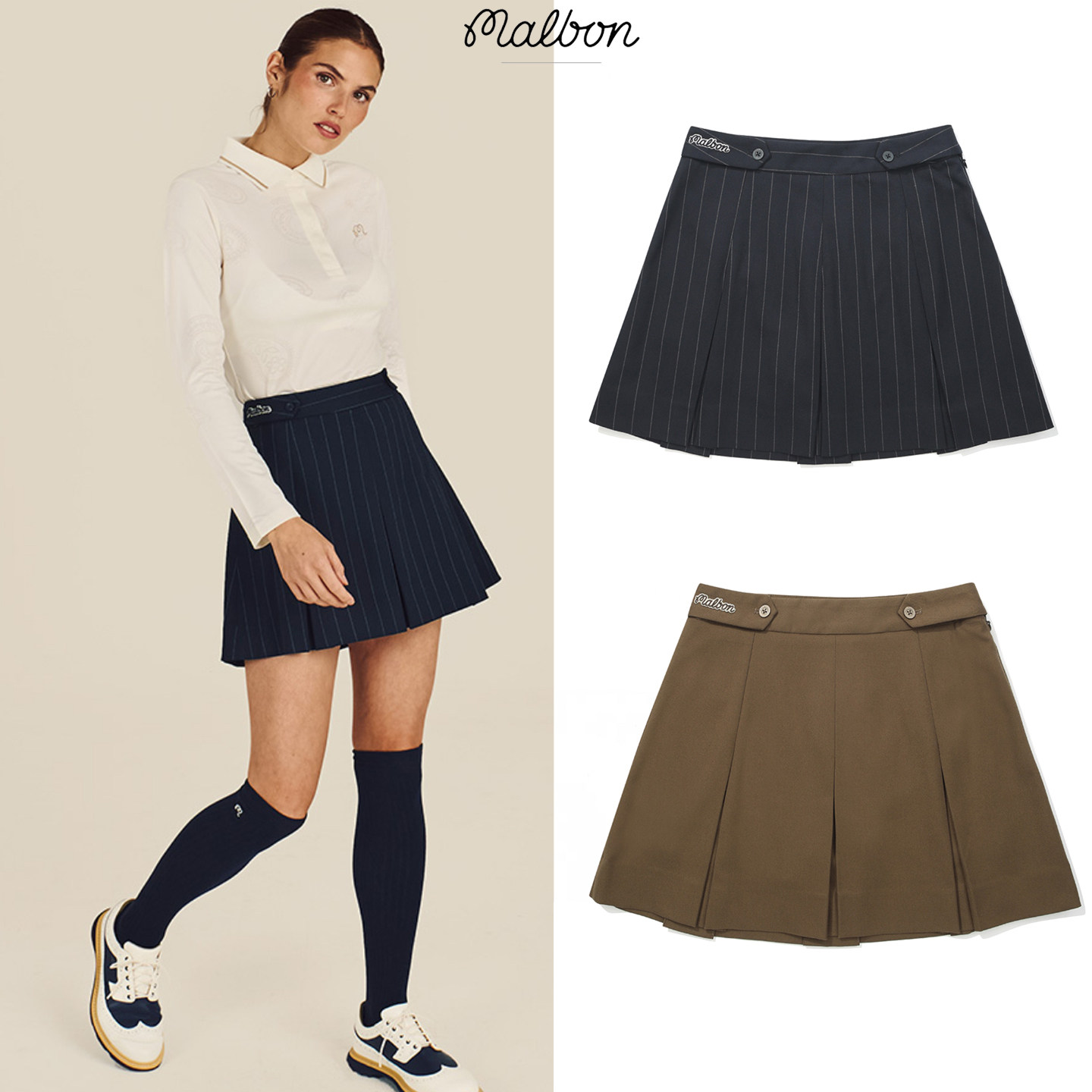 26春夏韩国MALBON高尔夫裙子户外运动休闲速干防走光A字百褶短裙,运动/瑜伽/健身/球迷用品,高尔夫裙,淘宝优惠券,粉丝福利购,淘宝优惠卷