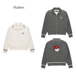 外套 翻领长袖 韩国25秋冬MALBON高尔夫女装 运动休闲内里防风针织衫